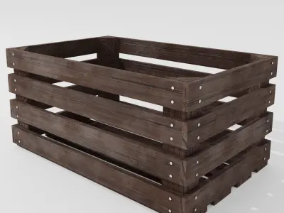 Wooden crate 02 3D model