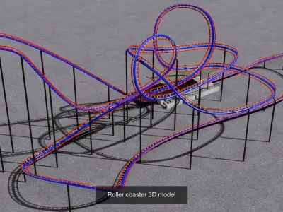TWO rollercoaster 3D Model Pack 5