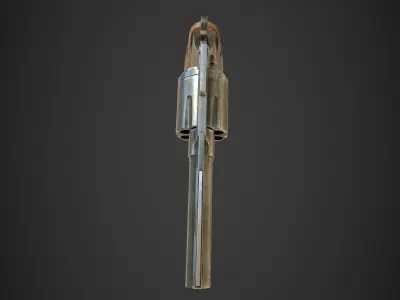 Pistol revolver Low-poly 3D model