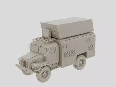 Retro Military Surveillance Truck for 3D print 3D model