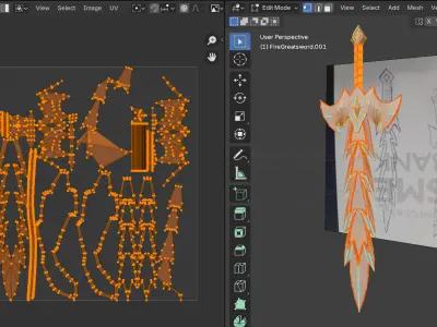 Stylized Fire Pack Weapon Low-poly 3D model