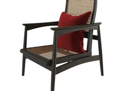 wooden arm chair 3D model