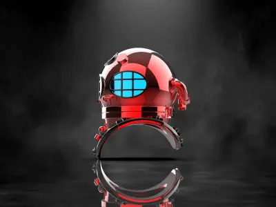 Commercial Diving Helmet Concept Hydra 3D print model