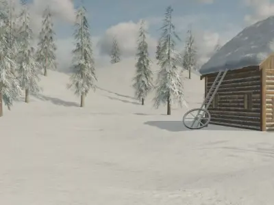 Snowy Village 3D model