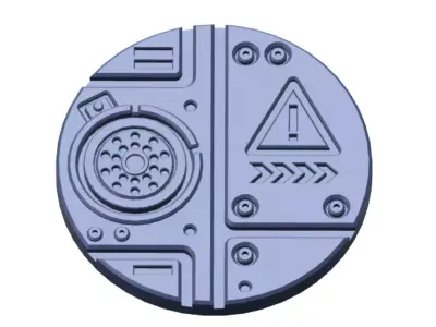 Sci-Fi Grated Floor Base Toppers 32mm Round Bases 3D print model