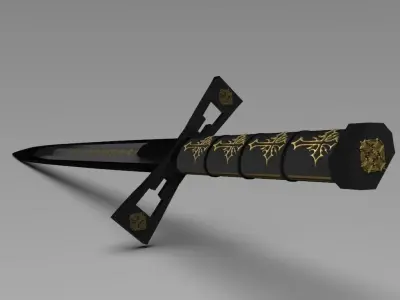 Sword Low-poly 3D model 13