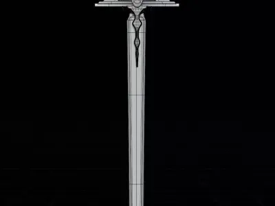 Simple lowpoly fantasy sword modeling Low-poly 3D model 10