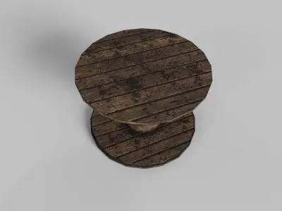 CABLE SPOOL Low-poly 3D model