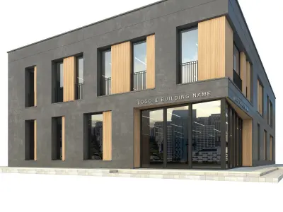 Modern Commercial Building No5 Low-poly 3D model