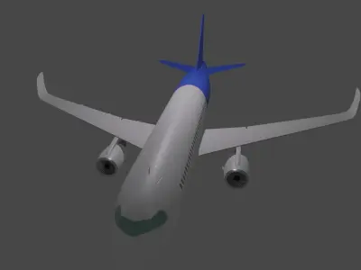 plane airplane in sky Low-poly 3D model