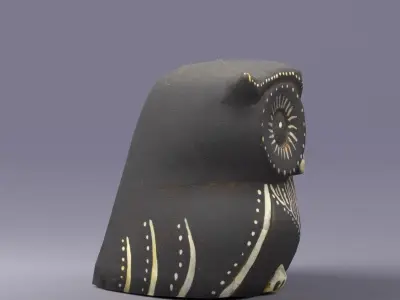 S00075 Owl figurine Low-poly 3D model