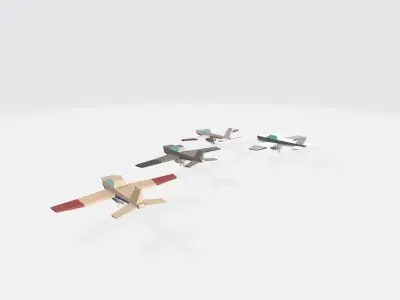 War Bombardier plane  Free low-poly 3D model