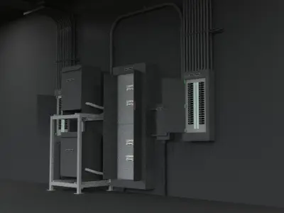 Small Electrical room equipment 3D model