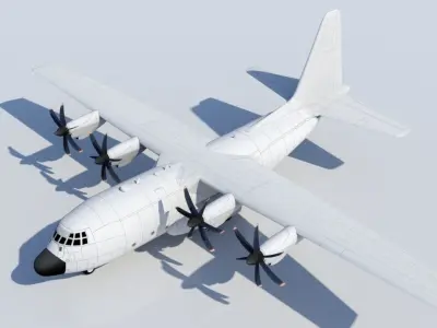 Hercules C-130J Static Blank Low-poly 3D model