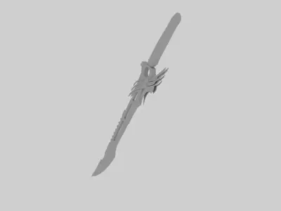 Voidfang Cyber Blade Futuristic Sci-Fi Sword Game Ready  Low-poly 3D model