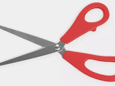 Office Scissors - Adjustable Stationery Cutting Tool Rigged 3D model