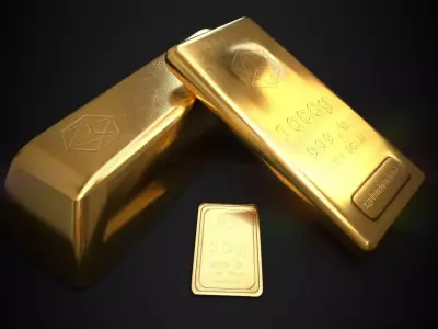 Gold Bars Bundle Low-poly 3D model