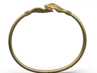 Diamond Hands Bangle Bracelet 3D print model