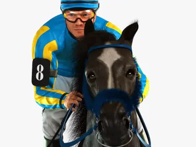  Racehorse and Jockey HQ 007 Editorial License 