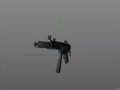 HK5-Silenced gun Free 3D model