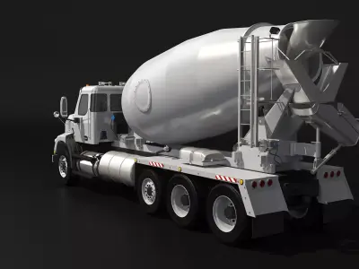Autocar DC-64D Concrete Mixer 3D model