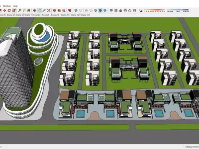 Sketchup Residential Complex 154 3D model