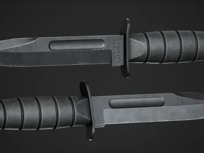 Game Ready Ka-Bar Knife Low-poly 3D model