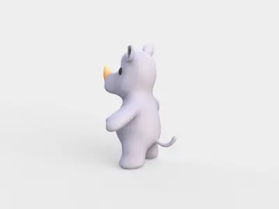 Little animal baby - Rhino cute - Character011 Low-poly 3D model