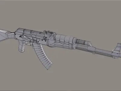 AK47 - 3D Model ak rifle Free low-poly 3D model