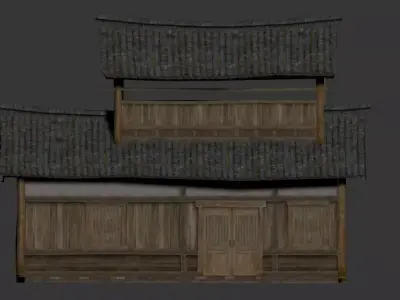 Traditional Japanese Wooden House - 3D Model Low-poly 3D model