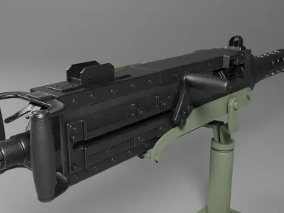 M2HB heavy machine gun  Free 3D model