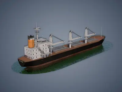 Bulk Carrier Low-poly 3D model