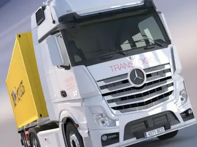 Mercedes Actros MP4 Gigaspace Truck with 40ft Container 3D model
