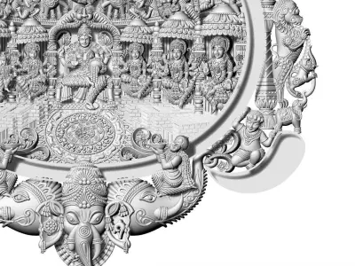 Laxmi Ji Gold Kundan Work Necklace  3D print model