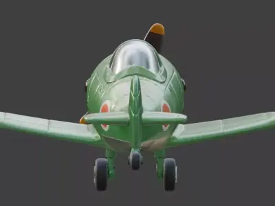 Stylized Chibi WWII Zero Fighter 3d Low-poly 3D model