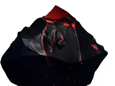 Cracked Magma Rock 3D Model 3D model