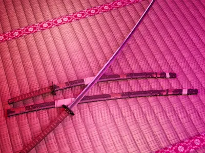Low poly Katana and Nodachi Low-poly 3D model