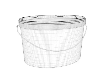 High quality paint bucket with customizable label templates 3D model