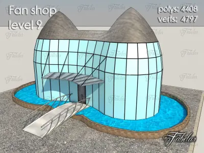 Fan Shop Low-poly 3D model 4