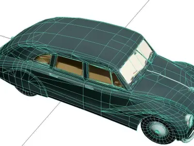 Tatra 77 Low Poly Vintage Aerodynamic Classic Car Model Low-poly 3D model