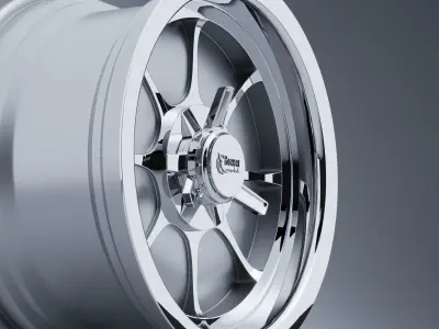 Rocket Racing Wheels Fire Low-poly 3D model