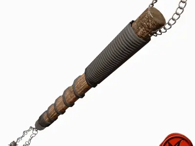 Flail A sword with spikes Low-poly 3D model