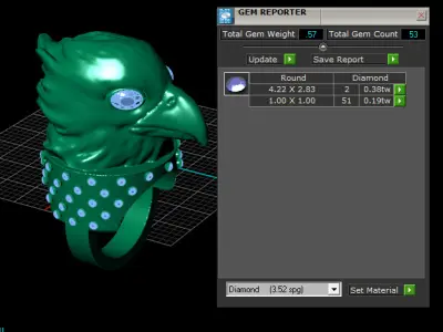  EAGLE BIRD FACE RING  pendant  3D print model