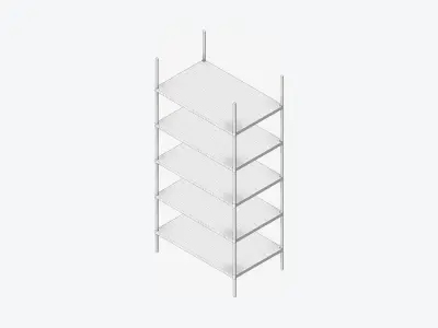 Shelving - Freestanding - Integral - Wire Shelving Low-poly 3D model