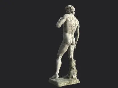 3D Printable David Statue- 3D model PBR  gameready Low-poly 3D model