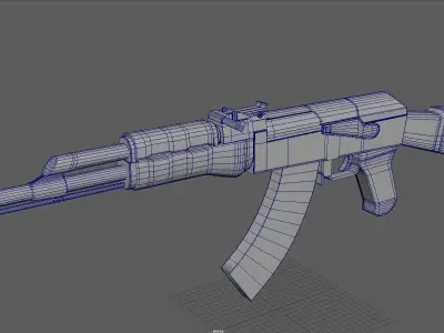 Low poly AK 47 Free low-poly 3D model