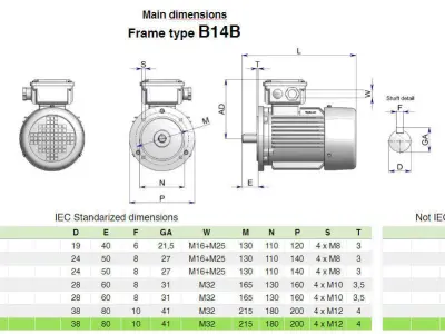 132M B14b IEC electric motor - 3D CAD model 3D model