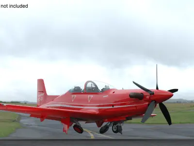 Training Aircraft Pilatus PC-21 Red Rigged 3D model