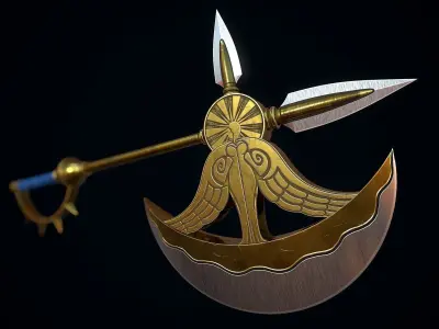 Divine axe Rhitta Free low-poly 3D model