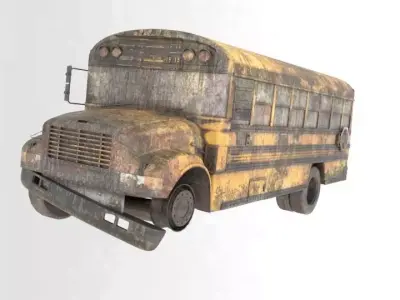 Old Bus Textured  Low-poly 3D model